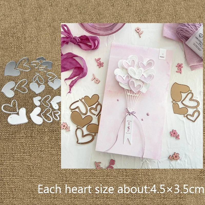 

Новый дизайн, ремесло, металлический трафарет, штампы, набор сердец, украшение, высечки для скрапбукинга, альбом, бумажная карта, ремесло, тиснение