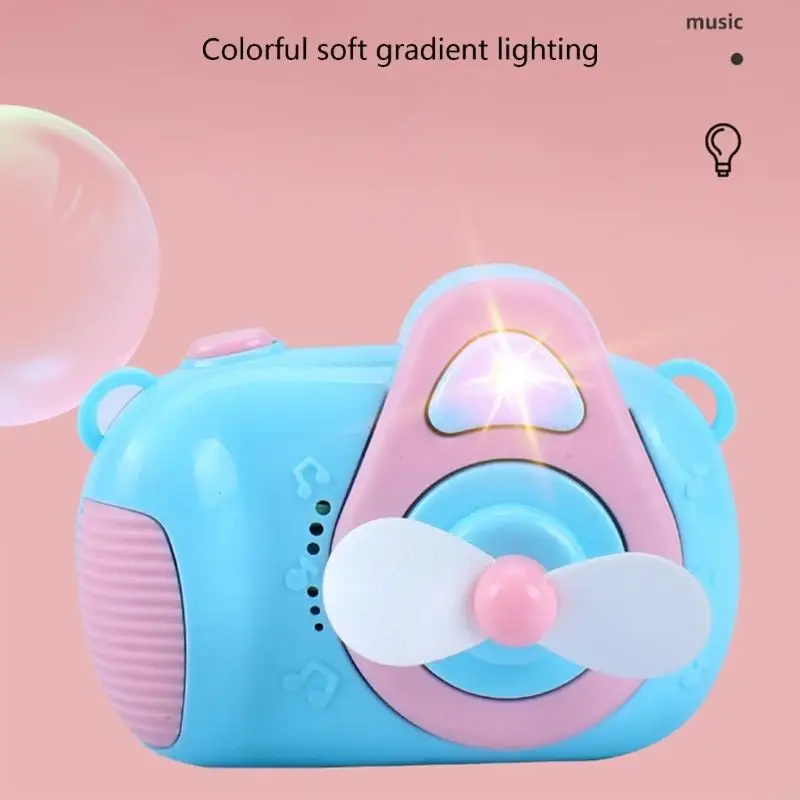 Đồ chơi máy ảnh thổi bong bóng tự động với đèn LED và nhạc cho trẻ chơi đồ chơi ngoài trời các loại quà tặng mùa hè A2UB