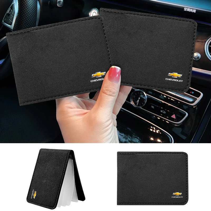 Suede Driver License Holder Ultra Thin Case ID Card Credit Card Holder For Chevrolet Cruze Aveo Captiva Lacetti Accessories