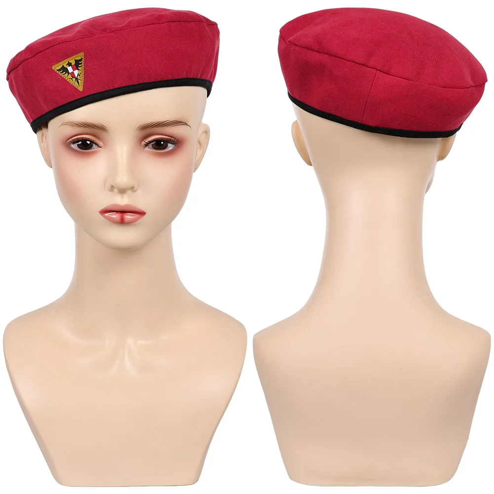 Game OW Cosplay Cammy White Clothing Outfits Accessories Red Hat Roleplay Hallowmas Costume Party Carnival Role Play Prop