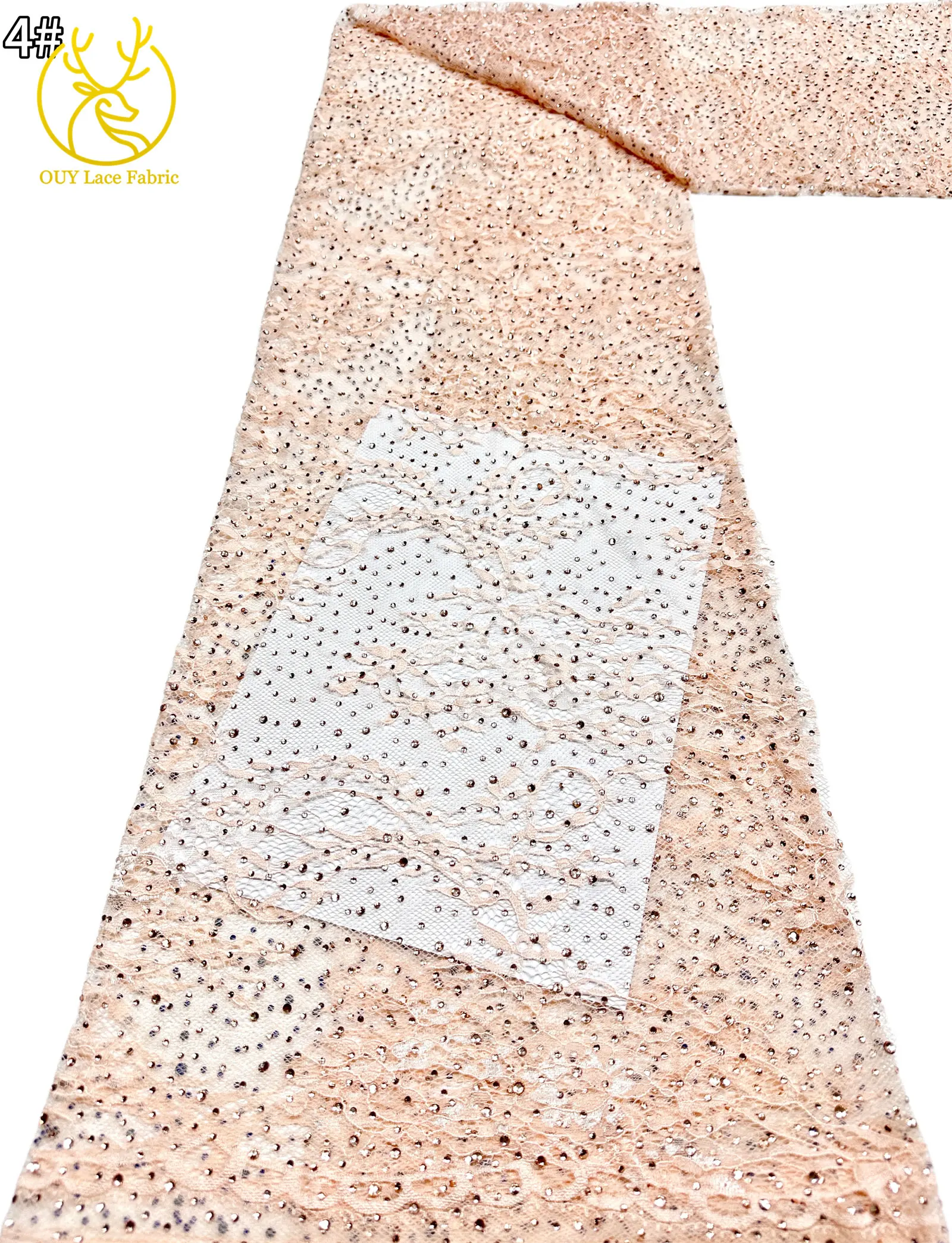 5 Yards französische Stickerei-Tüll-Diamantspitze, nigerianische afrikanische Pailletten-Perlen-Spitze für Damen, Partykleid, Hochzeitskleid, Nähen – Detail 17
