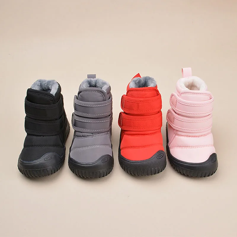 New Waterproof Children Snow Boots Casual Warm Plush Winter Kids Shoes Soft Soles Boys Girls Baby Boots Size 21-26 CSH1560