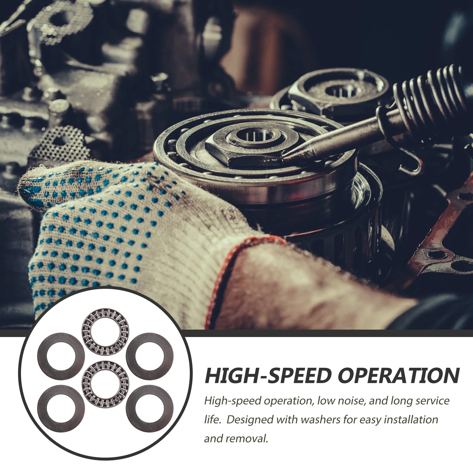 

2Sets Thrust Needle Roller Bearings Carbon Steel High Load Axial Flat Bearing Industrial Replacement Bearing for Mechanical