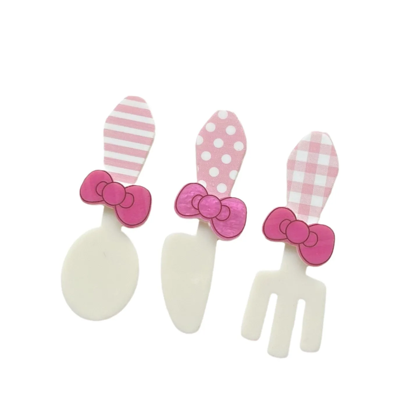 2 pezzi serie miniso rosa cartone animato acrilico flatback cabochon artigianato fai da te materiali creazione di gioielli charms