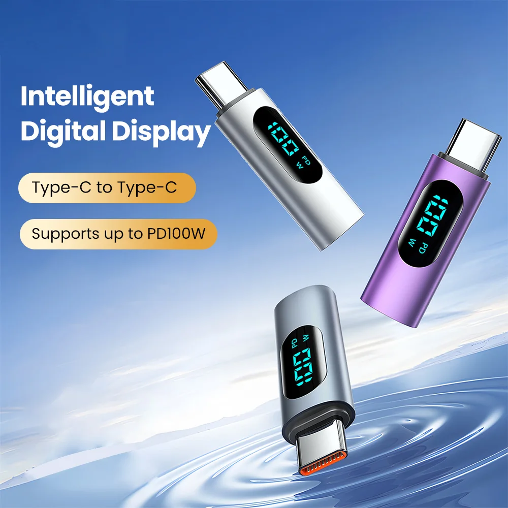 PD 100W Digital Display Type C to Type C Adapter Fast Charging For Iphone 15 Series OGT Adapter for Huawei Xiaomi  laptop