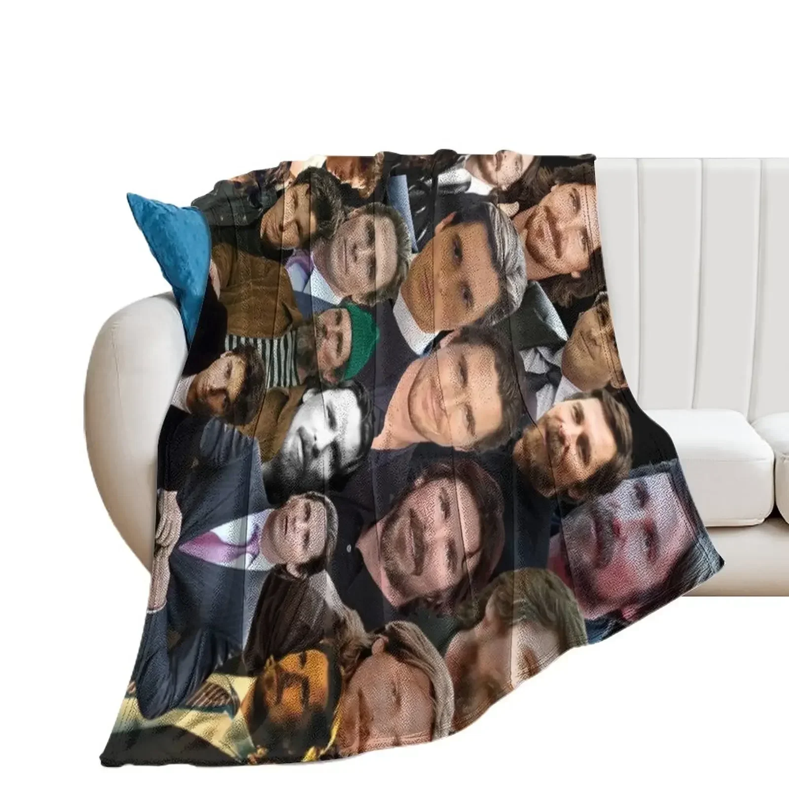 

christian bale photo collage Throw Blanket wednesday Summer Blankets