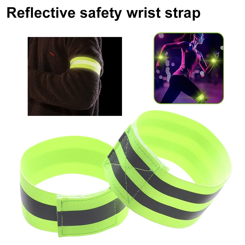 1Pcs Cycling Reflective Bands Elastic Armband Wristband Ankle Leg Straps Safety Reflector Tape Straps for Night Jogging Running