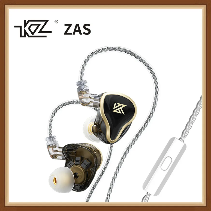 KZ ZAS 16 Units Earphones 7BA+1DD Dynamic Hybrid Earbuds HiFi Bass Sport Headset Noise Cancelling in Ear Monitors