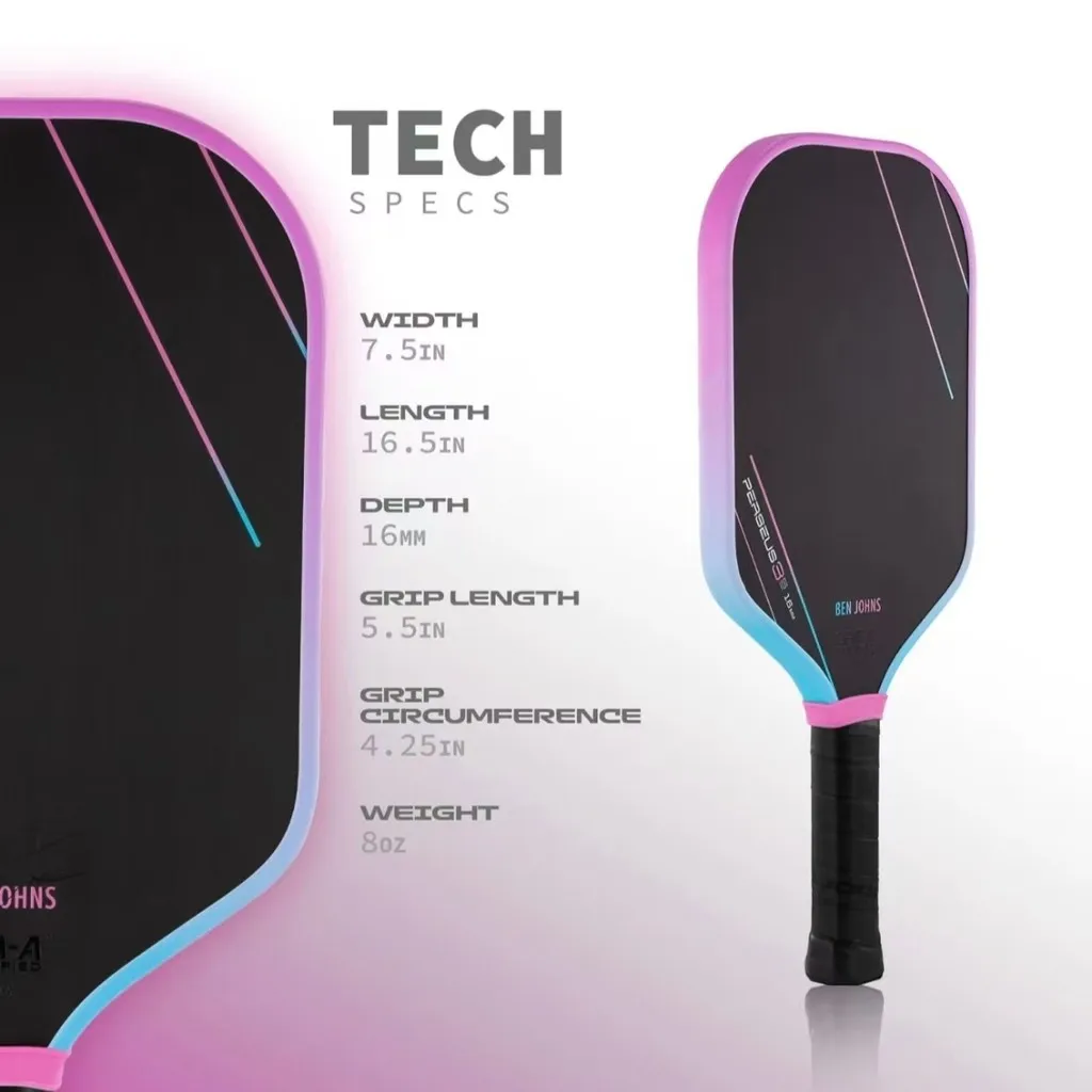 2025 Joola Pink Perseus 3S Ben Johns 16 мм GEN3 Core EVA Foam Edge Высокопроизводительное весло Toray T700 из углеродного волокна Pickleball Paddle