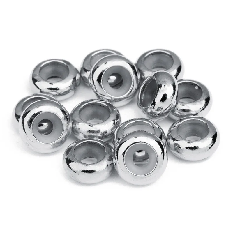 10pcs/lot Stainless Steel Stopper Clip Beads Charms with Rubber Inside Fit Bracelet Bangle DIY Jewelry Making