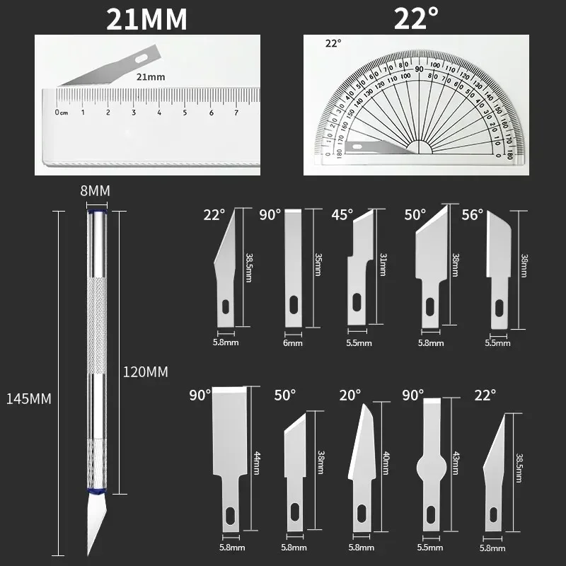 13 buah pena pisau ukir logam gaya segel seni pemotong Manual kombinasi kertas stek tanpa selip Gadget DIY alat perbaikan presisi