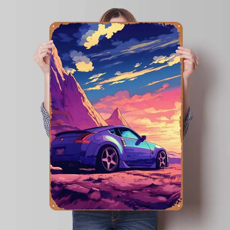 Nissan 350Z 370Z JDM Tin Sign Car Poster Decoration for Home Decor Vintage Metal Sign Plaque for Wall Art Decoration Coffee Bar