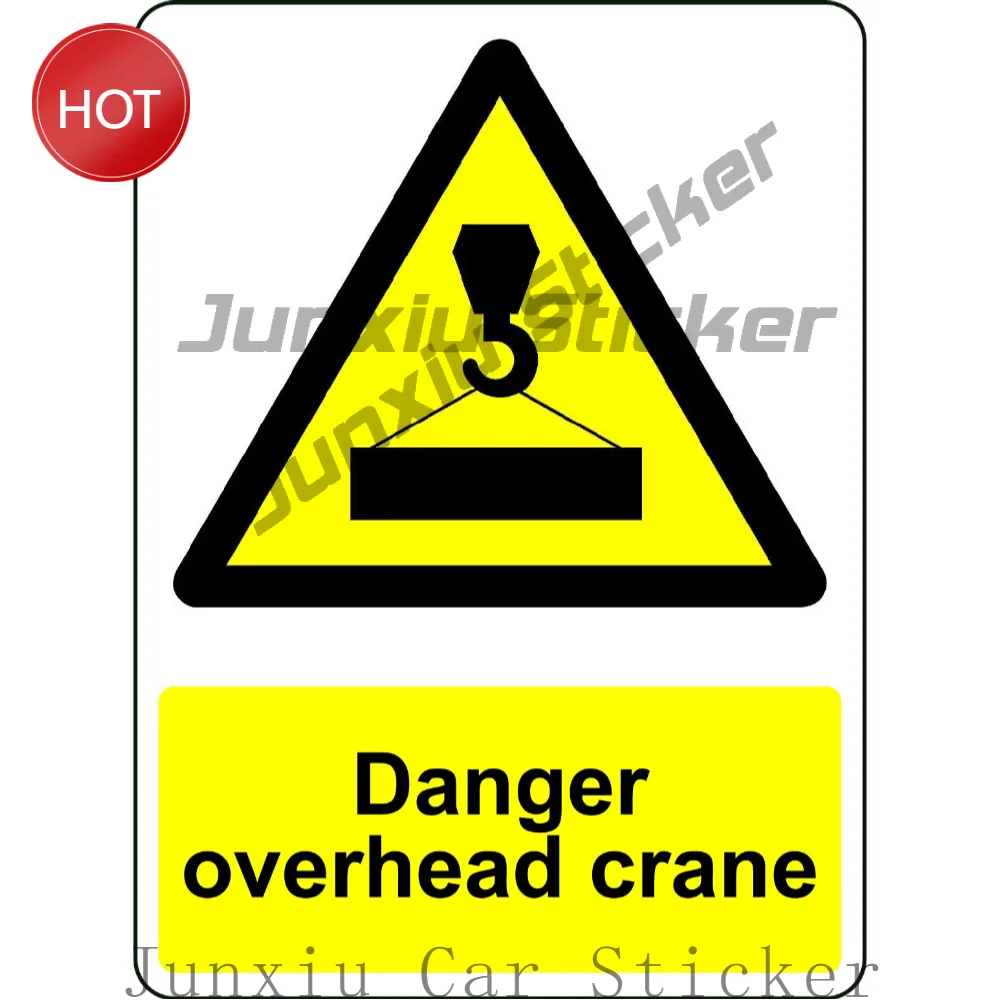 Danger Overhead Crane PVC Sticker For Worksite Entrances And Restricted Access Points Workplace Hazard Awareness Decal