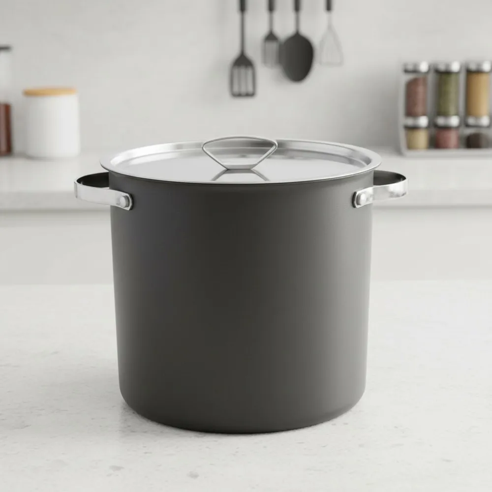 

12-литровая керамическая кастрюля с антипригарным покрытием и крышкой, готовая индукционная кастрюля, безопасная для духовки для супов и раковин