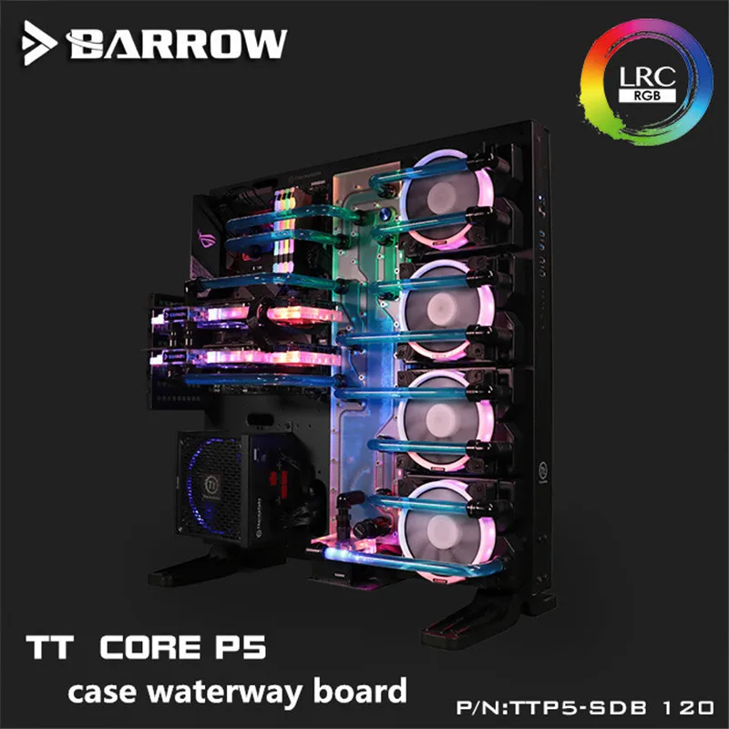 Barrow Distro Plate For TT Core Case, Waterway Board Reservoir Water Tank Pump For PC Cooling 5V MB SYNC TTP5-SDB 120