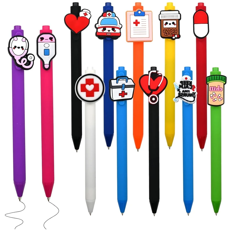 12 PCS Funny Nurse Pens for Work, Cute Nursing Ballpoint Pens, Nurses Nursing Student Accessories Appreciation Gifts