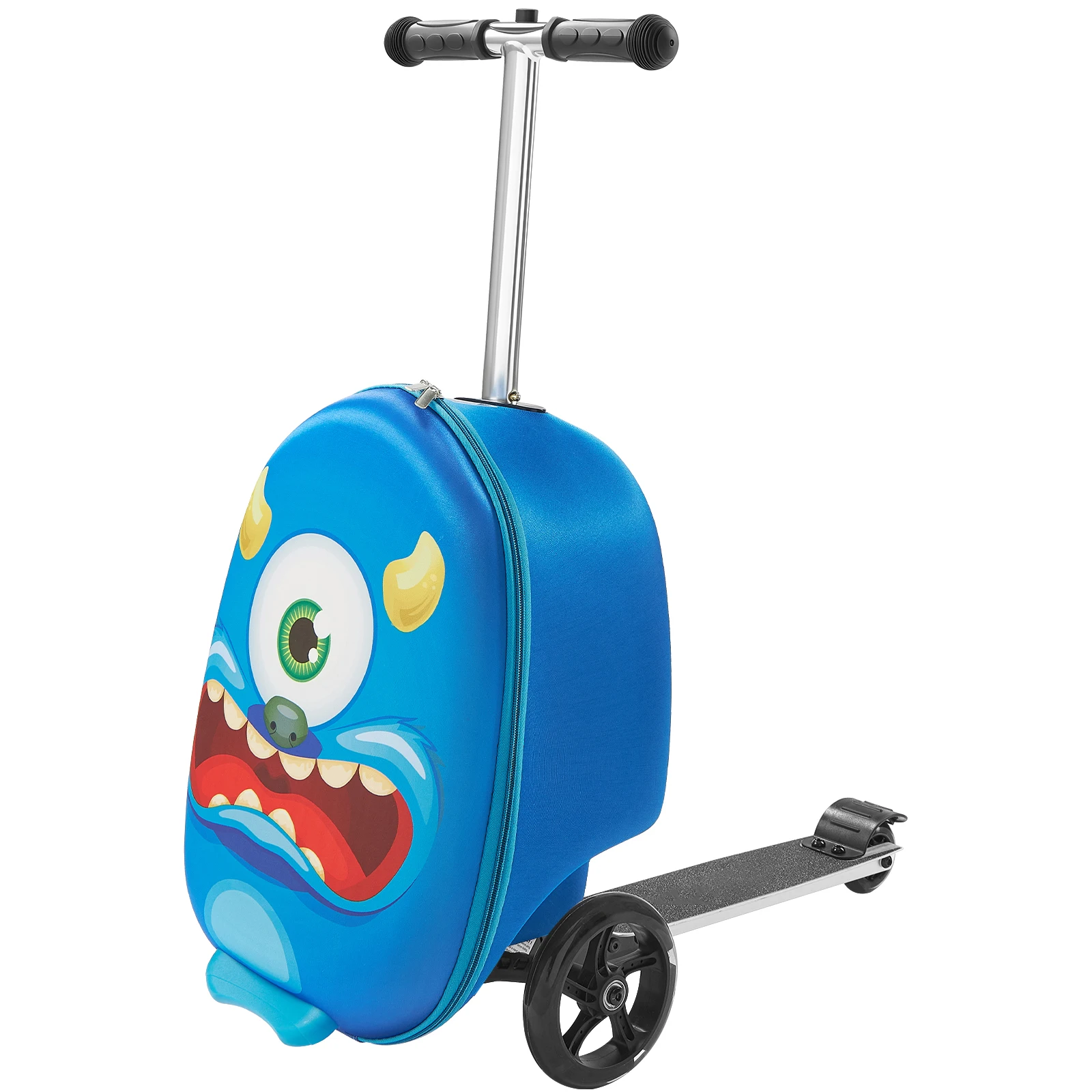 

Scratch-Resistant 2-in-1 Ride & Pull Kids Ride-On Luggage – 20-Inch Flash Wheel Carry-On Suitcase for Kids,Blue
