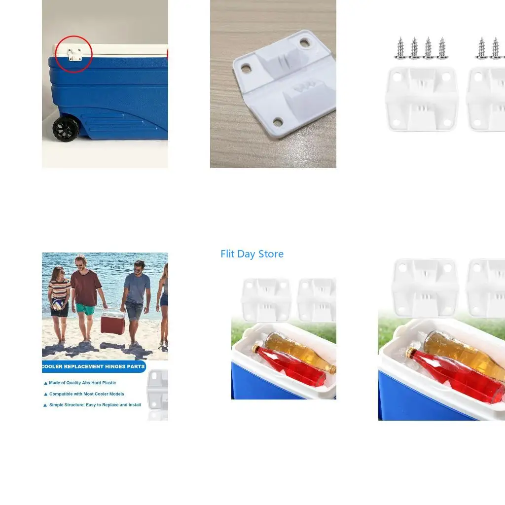 F92C Replacement Hinges High Strength Universal Coolers Hinge Replacement Set Quick Install Plastic Hinges set for Coolers