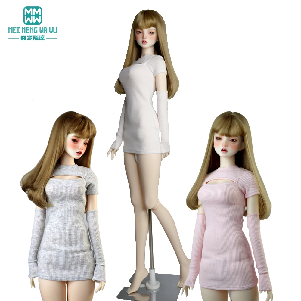 

58-60cm 1/3 SD DDL big bust BJD clothes Toy spherical joint doll accessories Fashion low cut Long T-shirt Dress