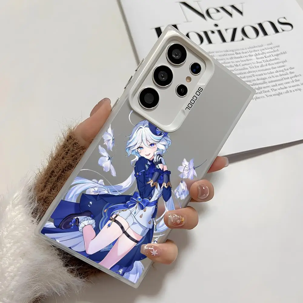 جينشين إمباكت فورينا حافظة لهاتف سامسونج جالاكسي S25 S24 S22 S23 Ultra S21 S23 Plus 5G غطاء لامع من البولي يوريثان الحراري مقاوم للصدمات Funda