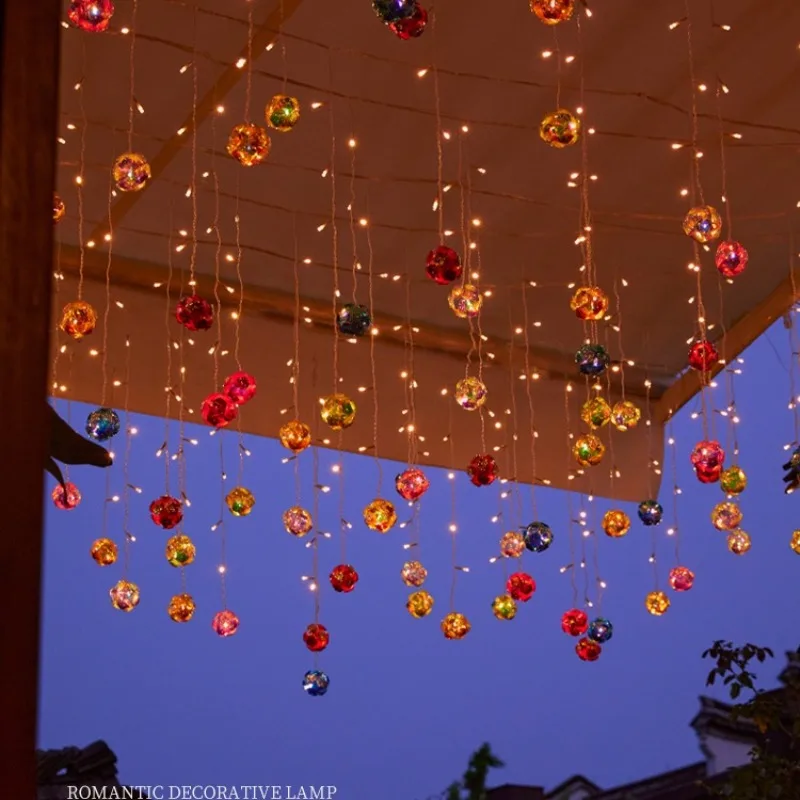 Solar romantic arrangement decorative lights led lights string flashing lights full of stars new year festival scene
