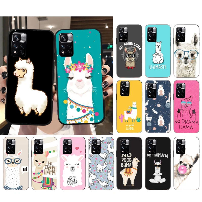 Cute Cartoon Alpaca Llama Phone Case for Xiaomi Redmi note 13 12S 12 Pro 11S 11 10 Pro 10S Redmi 10 10C 9C 13C Funda