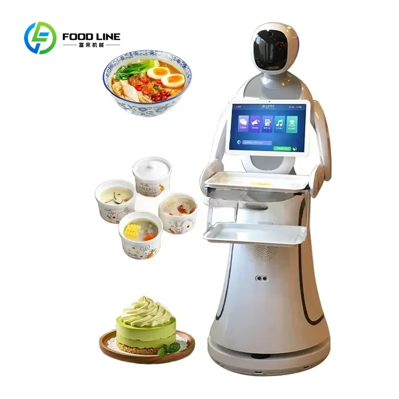 Robot humanoïde intelligent électrique commercial personnalisé / Robot de livraison de nourriture pour restaurant
