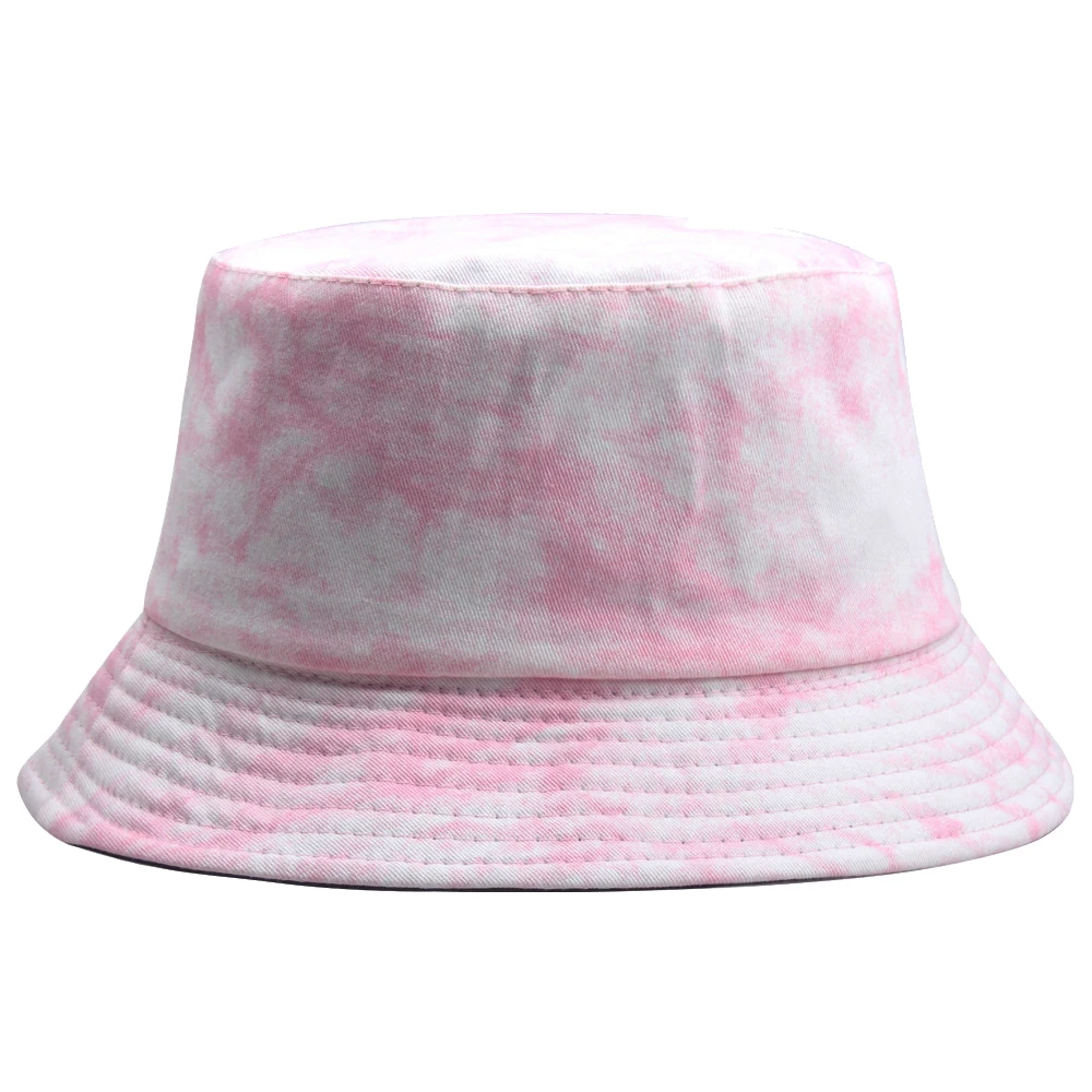 Spring Summer Bright Tie Dye 6 Colors Thin Breathable Fisherman\'s Cap for Women Men Outdoor Shade Sweet Panama Bucket Hat F109