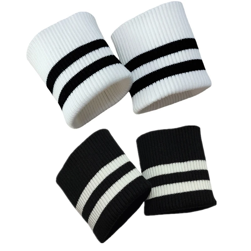 1 Pair Elastic Coarse Stripe Rib Cuff Coat Down Coat Sleeves Windproof Thread Hem Elastic Closure Garment Hem Accessories TJ6018