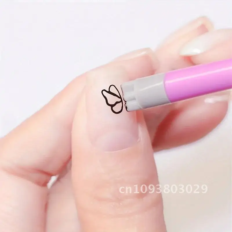 Ensemble de stylos à tampons pour Nail Art, plaque de stylo à ongles en forme de fleur avec motifs en gel de silice, Kit de tampons à points pour femmes, Art différent, 6 pièces