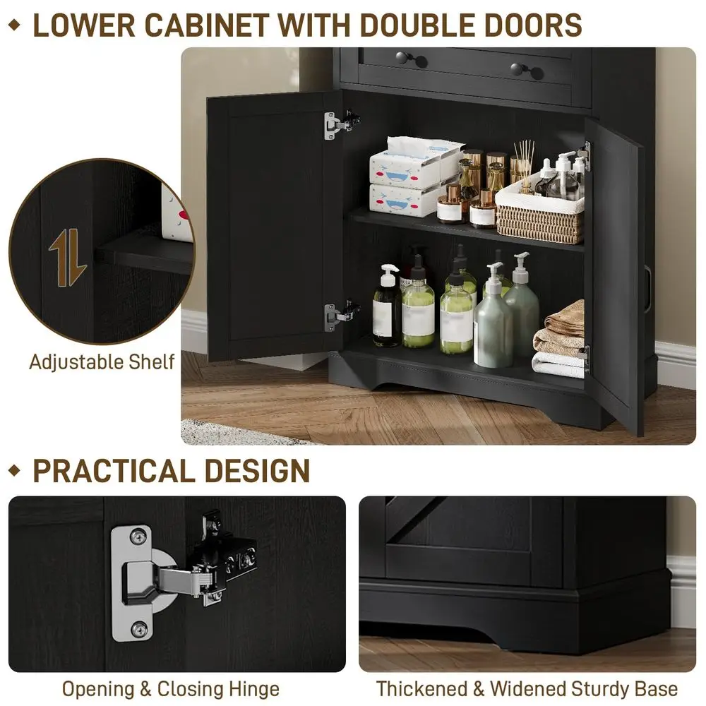 Farmhouse Tall Bathroom Cabinet 5