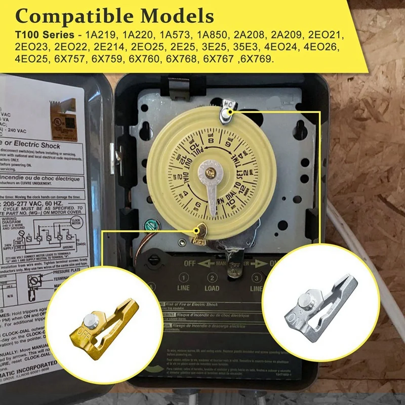 Time Switch Replacement Trippers Kit Compatible 156T1978A For T100 Series Clock Dial Trippers Timer(8ON 8Off 16Screws)