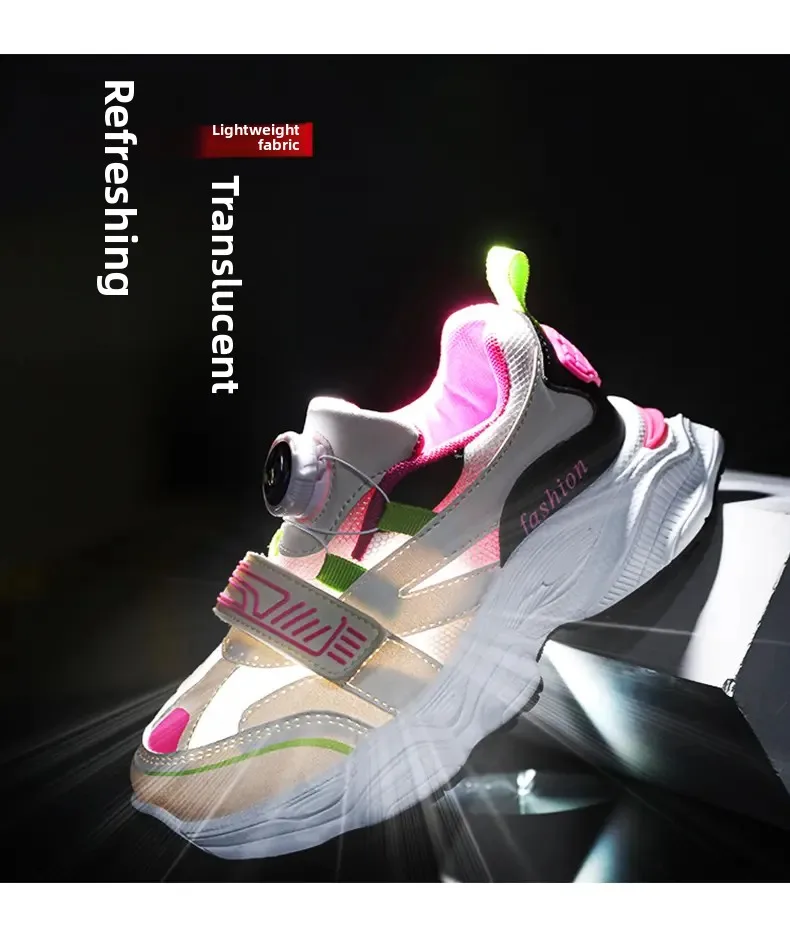 2025 Nuevos zapatos deportivos de tela de malla con velcro, zapatos de suela gruesa para hombres y mujeres, zapatillas de deporte para niños