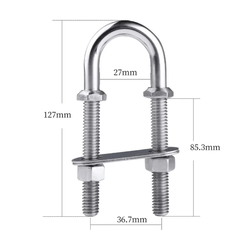 قوس صلب مقاوم للصدأ للقوارب البحرية ، ربطة عنق على شكل حرف U ، ملحقات القوارب ، بطول 5"