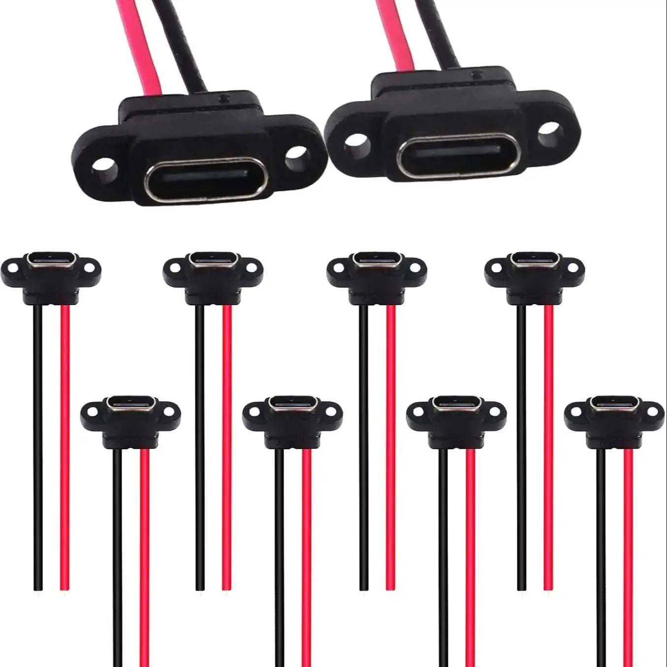 Connecteur type-c 2 broches SMD SMT femelle, 10 pièces, Port de chargement USB C, trou de vis, Interface de charge, connecteur USB