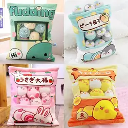 Una grande borsa di Snack cuscino coniglietto bambola cuscino dinosauro pinguino Cherry Blossom Snack Bag Mini cuscino domestico ornamenti Kawaii