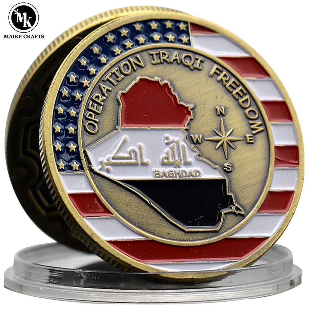 

Operation Iraqi Freedom Challenge Coin SAINT GEORGE PRAY FOR US Metal Badge Collectible Gift