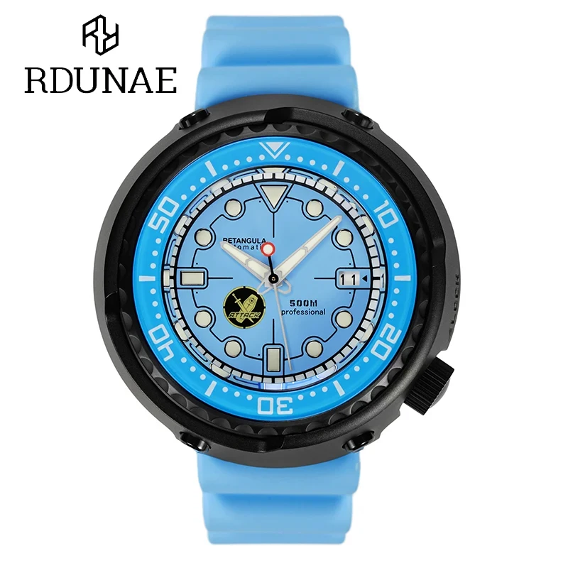 

RDUNAE 2024 New 52MM NH35 Men's Automatic Mechanical Watch Top of the line Sapphire Rubber Diver Waterproof 20Bar Super Glow C3