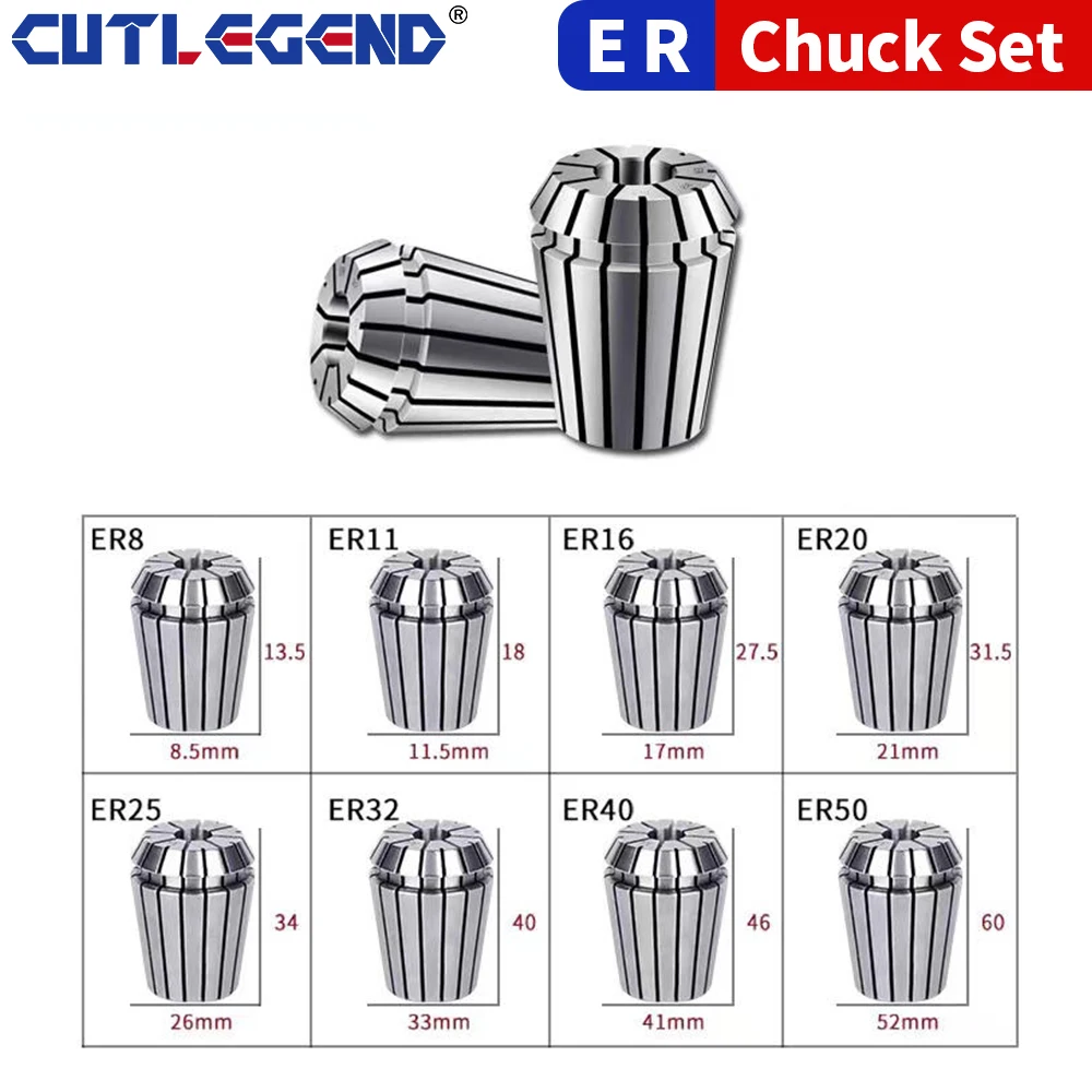 ER11 ER16 ER20 ER25 ER32 Collet Chuck Spring Collet Chuck Set Suit A AA AAA UP Grade for CNC Milling Tool Holder ER Collet Chuck