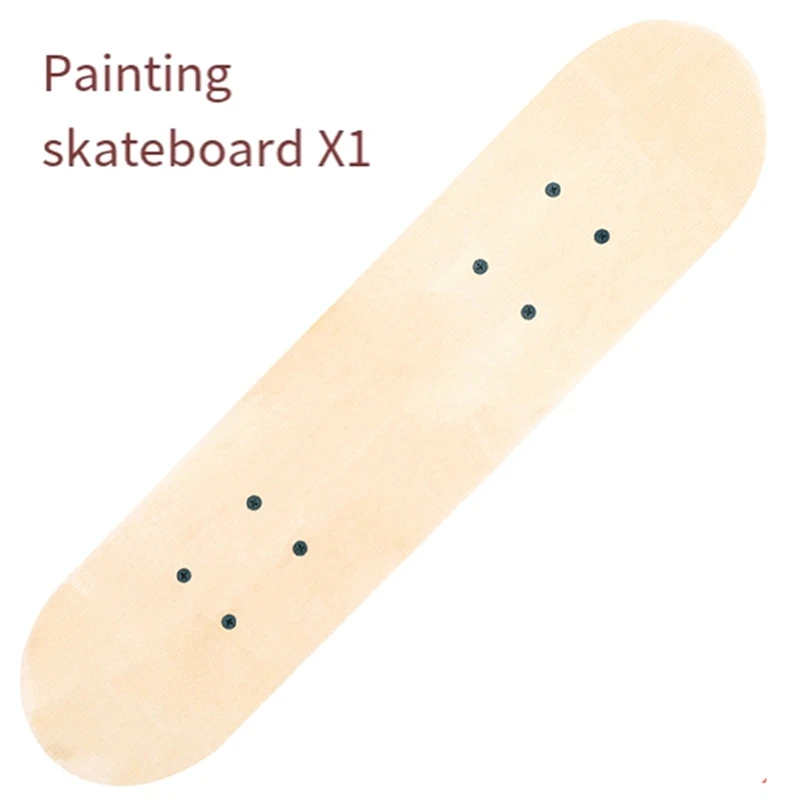 58.5Cm Skateboard Deck Maple Skate Board Blank Adults Kids DIY Hand-Painted Decorative Board Double Rocker Durable