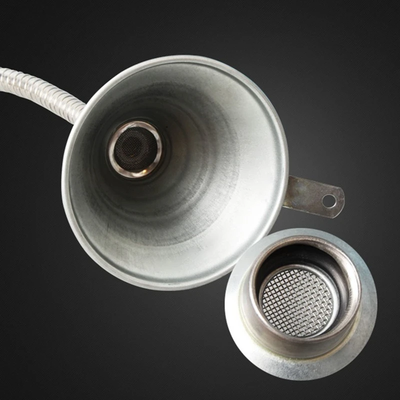 630mm Flexible Iron Funnel Car Metal Filling Extension Pipe Fluids Water Oil Filter Funnels Motorcycle Engine Refueling Snap