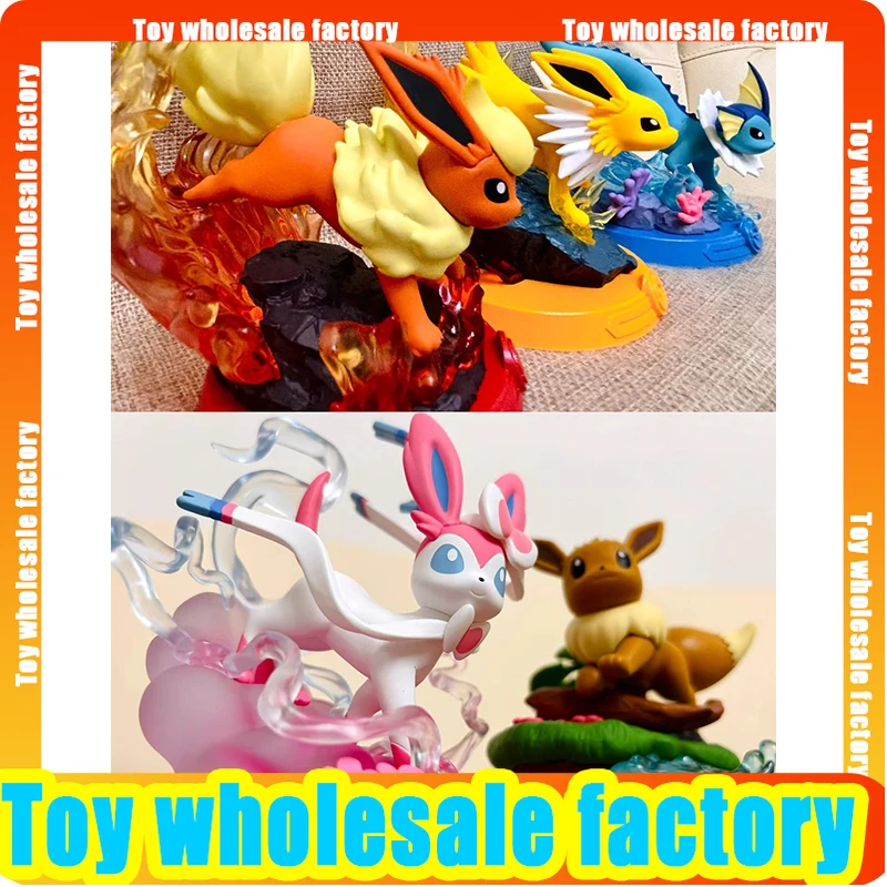 Набор аниме-фигурок Pokemon Eeveelution Espeon Sylveon Glaceon Leafeon Vaporeon Umbreon Flareon, карманные игрушечные фигурки монстров