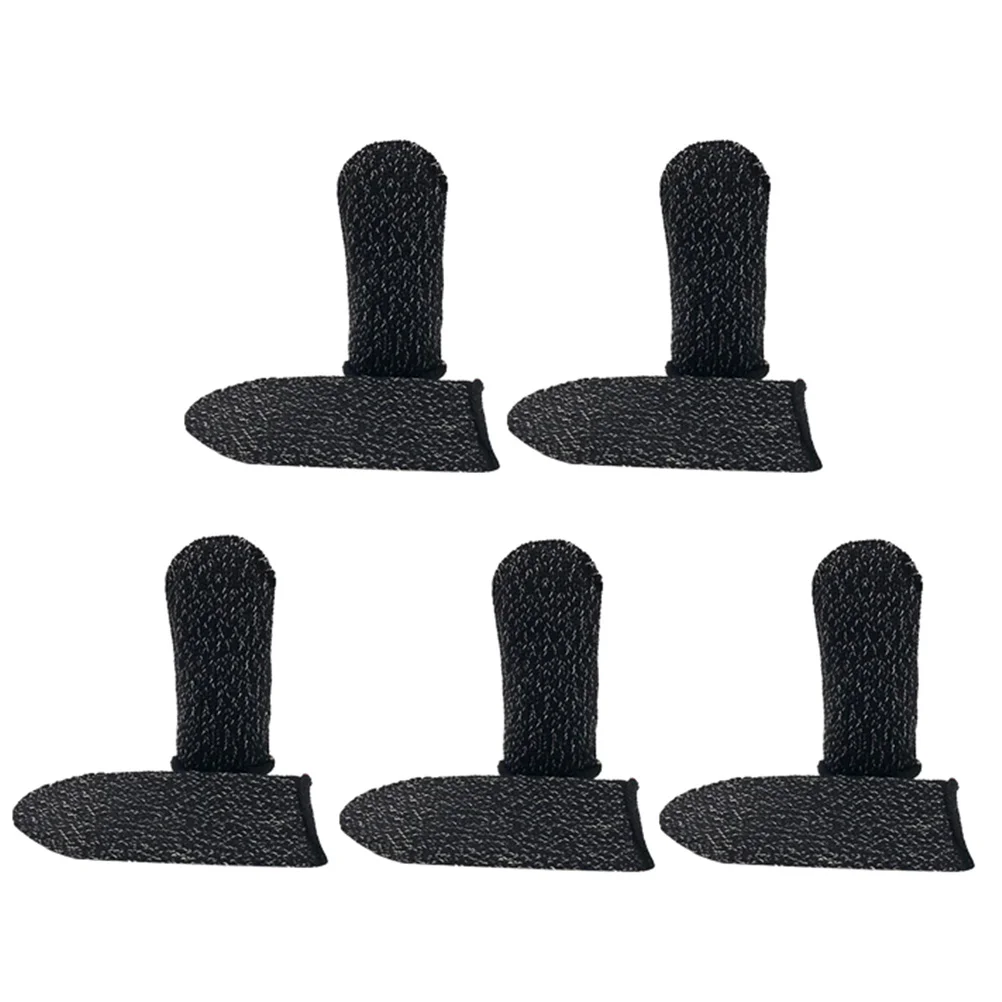 10Pcs Elastic Finger Cots Anti-Sweat Touch Sensitivity Phone Game Playing Accessory Lightweight Portable Black Edge