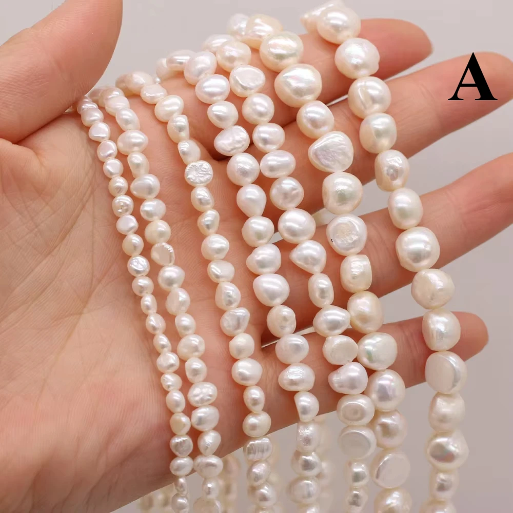 

A 100% Natural Freshwater Pearl Baroque White Rice Bead for Jewelry Making Irregular Bead DIY Bracelet Necklace Accessories Gift