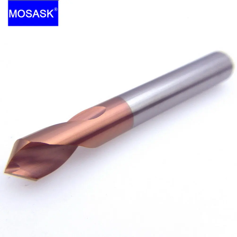 MOSASK HRC55 3mm 4mm Tungsten karbür çelik nokta açısı 90 derece nokta matkap ucu işleme deliği pah araçları