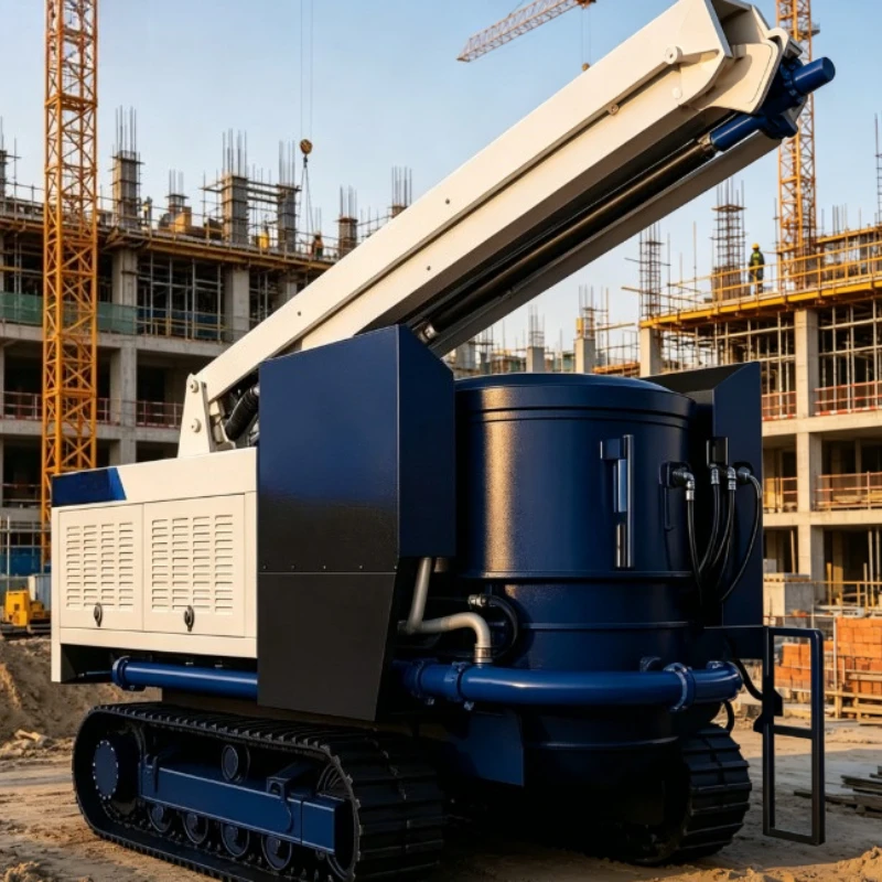 Tracked Concrete Boom Pump Built-in Mixing All Terrain Crawler 18m Telescopic Arm For Slope Dam Construction Machinery