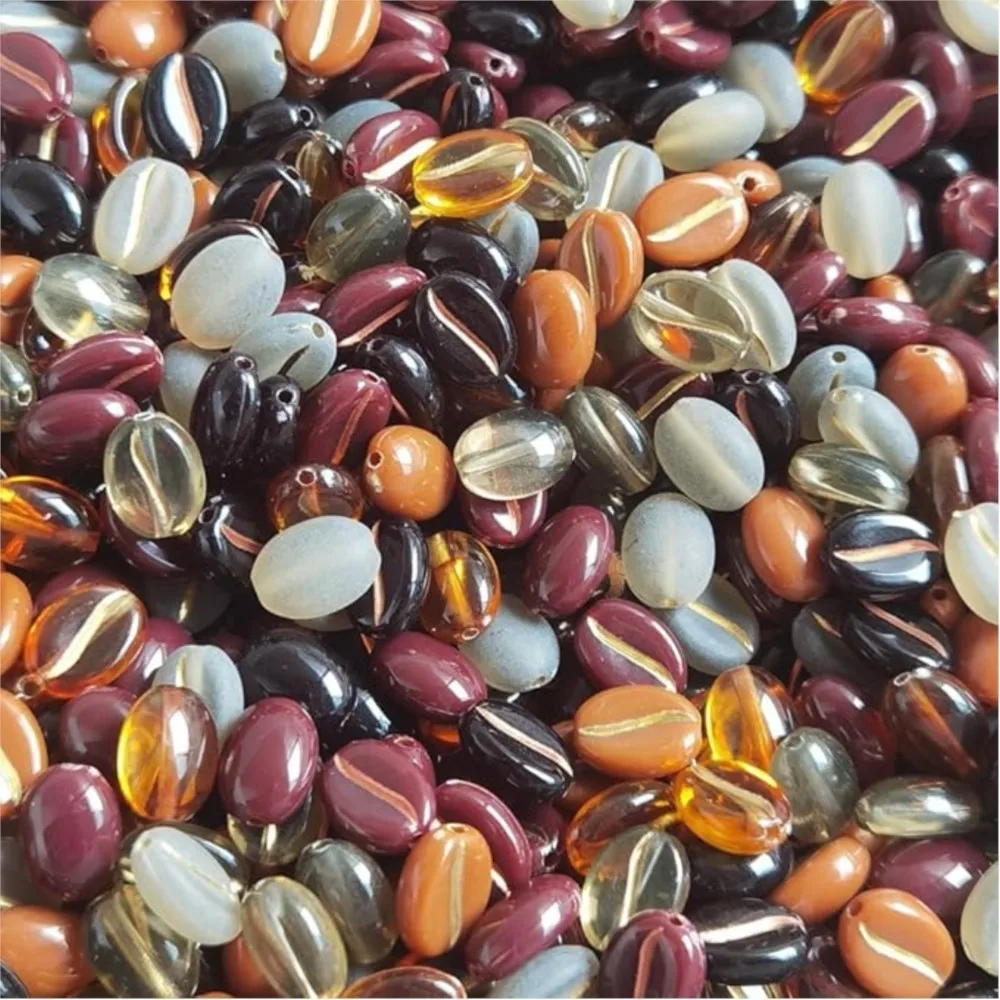 30 unids/lote 11x8mm cuentas sueltas acrílicas de granos de café para DIY collar pulsera pendiente fabricación de joyería accesorios de cuentas al por mayor