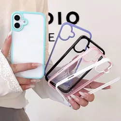 Luxury Candy Silicone Bumper Phone Case For iPhone 16 15 14 11 12 13 Pro Max XS XR 8 7 Plus Transparent Protection Back Cover