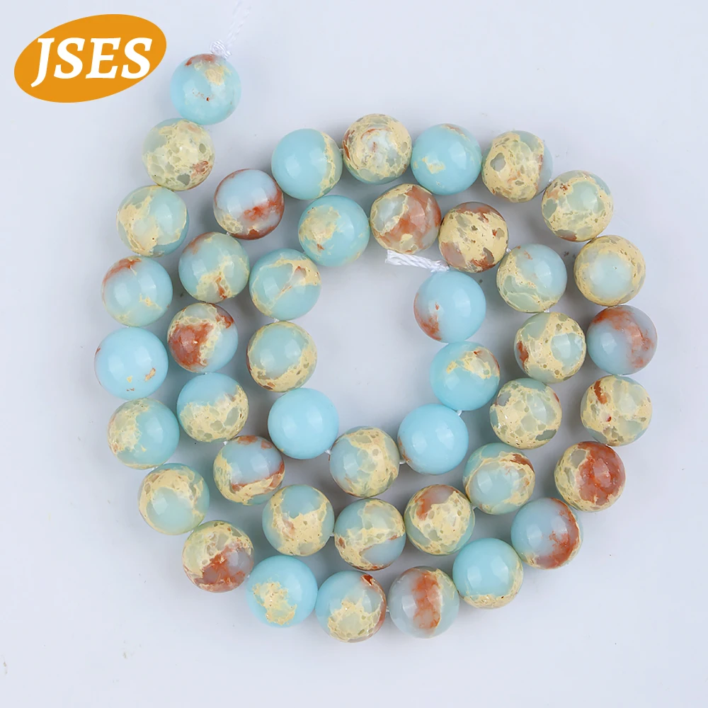 A++ Natural Stone Koreite Blue Shoushan Snakeskin Loose Spacer Beads Jewelry Making DIY Bracelets Necklace Accessories Charms