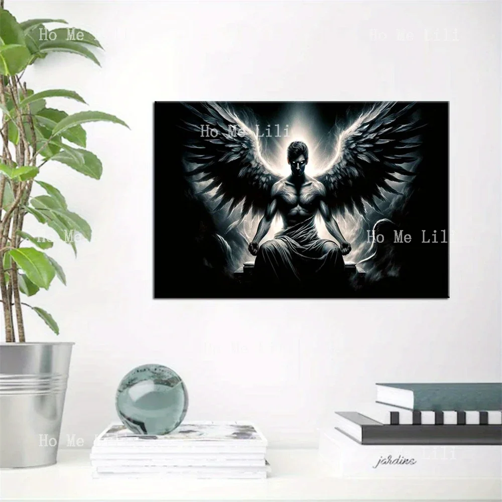 Fallen Angel Lucifer The Fallen Angel Of Light Cast Out Lucifer Rebellion In Heaven Canvas Artwork For Home Office Decor